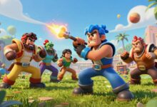 Capa mostrando personagens de Brawlhalla em batalha intensa em um cenário de arena